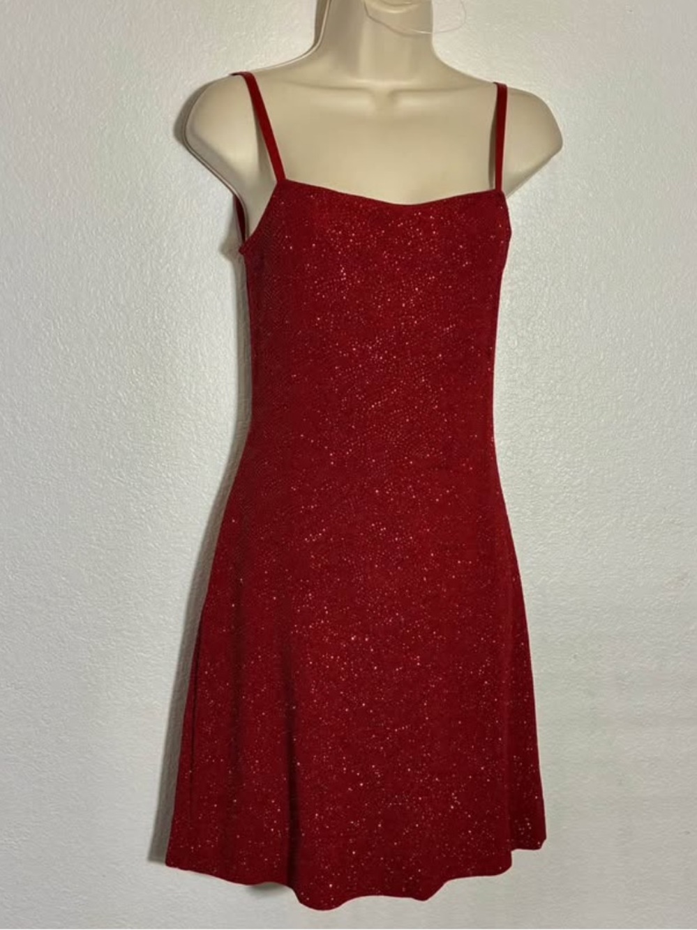 Classic Sparkle Red Slip Dress Size Small